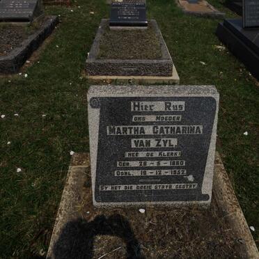 ZYL Martha Catharina, van nee DE KLERK 1880-1952
