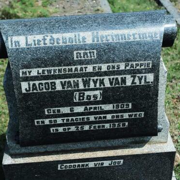 ZYL Jacob Van Wyk, van 1909-1958