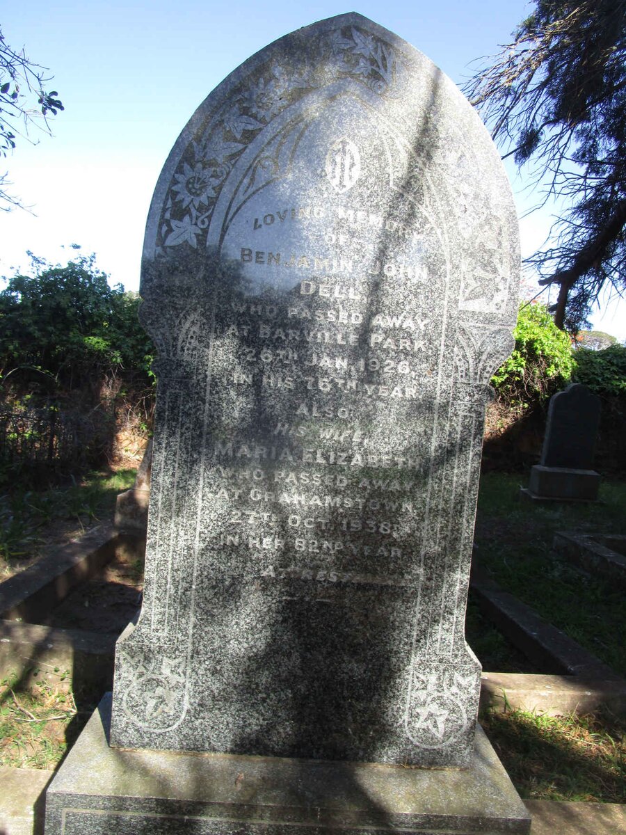 DELL Benjamin John -1926 &amp; Maria Elizabeth -1938
