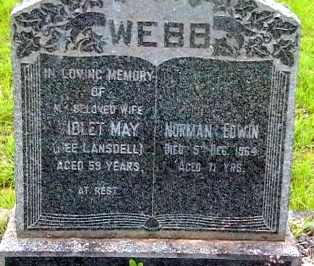 WEBB Norman Edwin -1964 &amp; Violet May LANSDELL