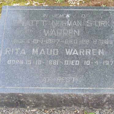 WARREN Elliot Norman Stirk 1887-1989 &amp; Rita Maude 1881-1979