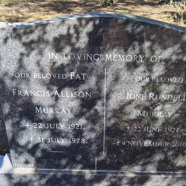 MURRAY Pat Francis Allison 1921-1978 & Ione Rundell 1921-2010