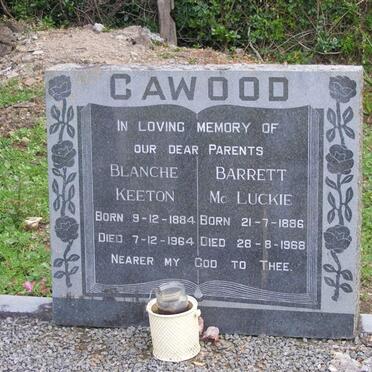 CAWOOD Barrett McLuckie 1886-1968 &amp; Blanche Keeton 1884-1964