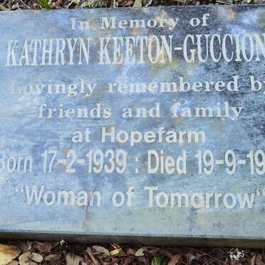 GUCCIONE Kathryn, KEETON 1939-1997