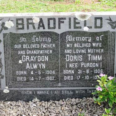 BRADFIELD Graydon Alwyn 1904-1987 &amp; Doris Timm PURDON :: Dallys George Archie 1944-2010 