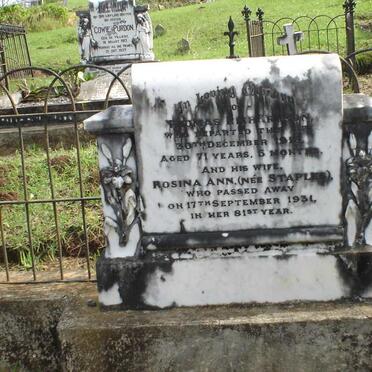 RICHARDSON Thomas - 1916 &amp; Rosina Ann STAPLES - 1931