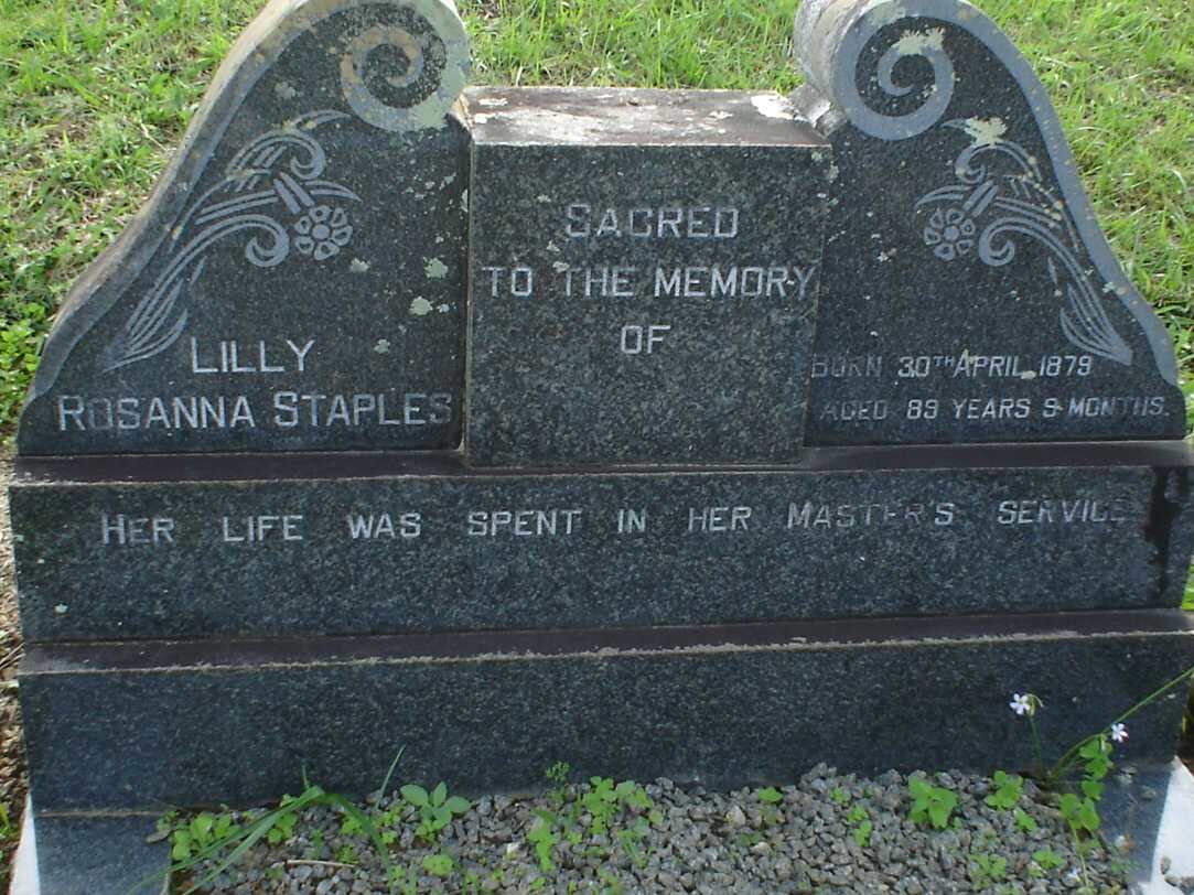 STAPLES Lilly Rosanna 1879-