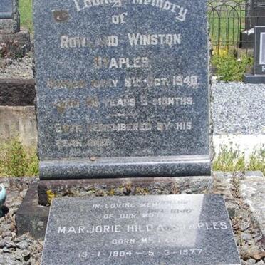 STAPLES Rowland Winston -1940 &amp; Marjorie Hilda Mc LEOD 1904-1977