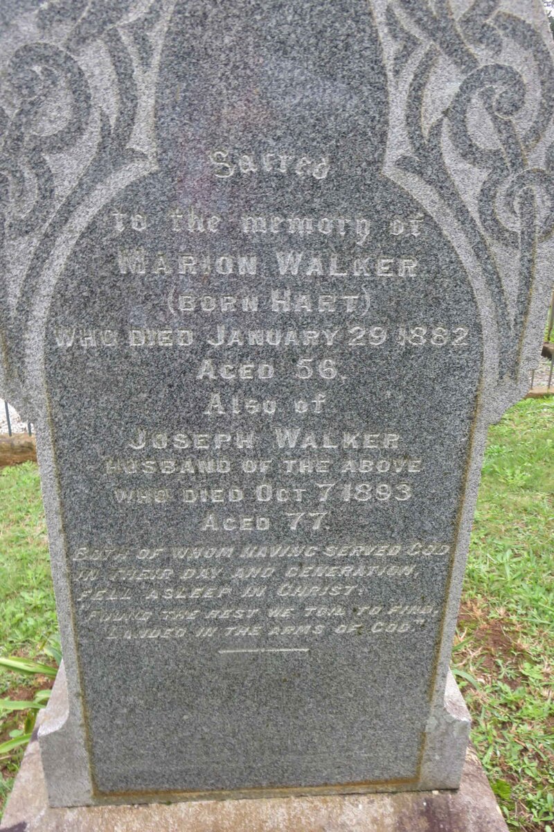 WALKER Joseph -1893 &amp; Marion HART -1882