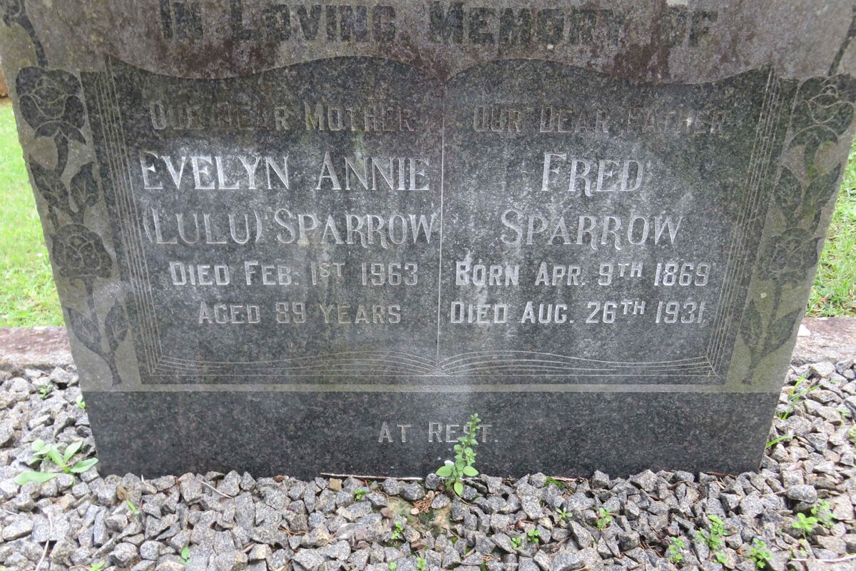 SPARROW Fred 1869-1931 &amp; Evelyn Annie -1963