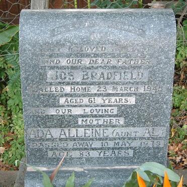 BRADFIELD Jos -1945 &amp; Ada Alleine -1973