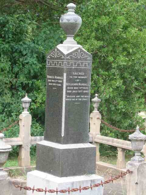 RANDALL Benjamin 1828-1888 :: RANDALL Rebecca  -1880