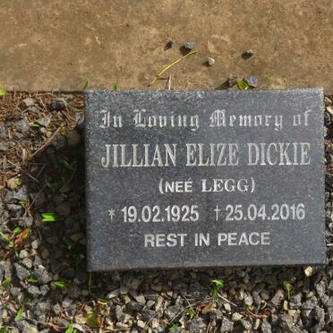 DICKIE Jillian Elize nee LEGG 1925-2016