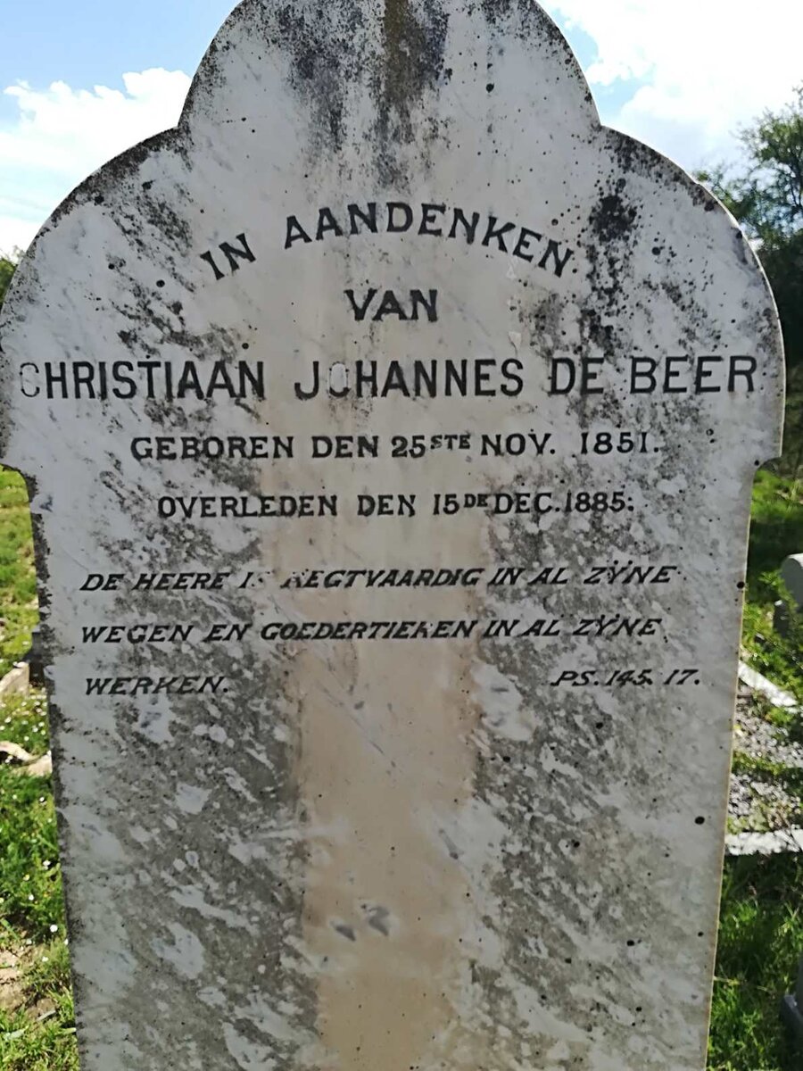 BEER Christian Johannes, de 1851-1885