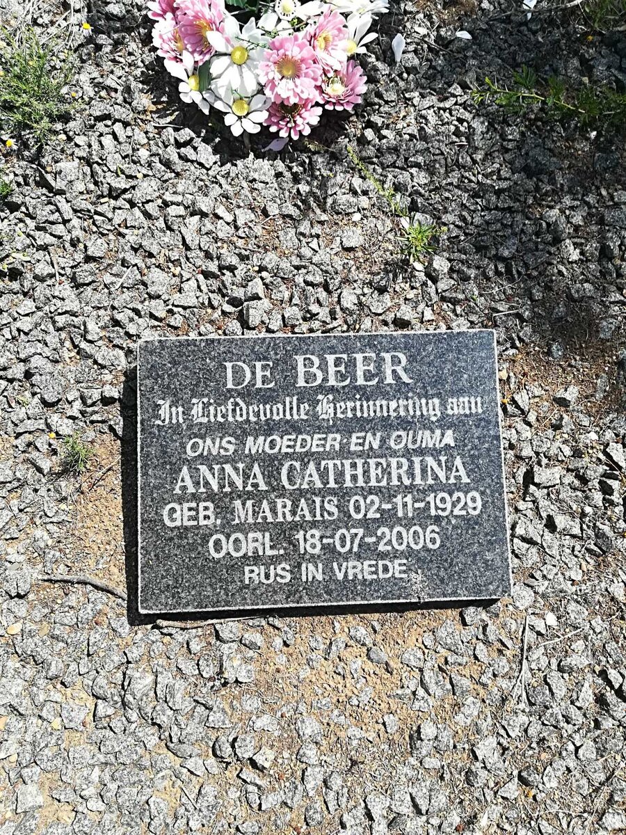 BEER Jacobus, de 1925-1966 &amp; Anna Catherina MARAIS 1929-2006