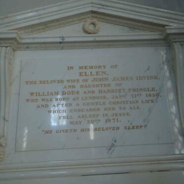 IRVINE Ellen nee PRINGLE 1850-1871