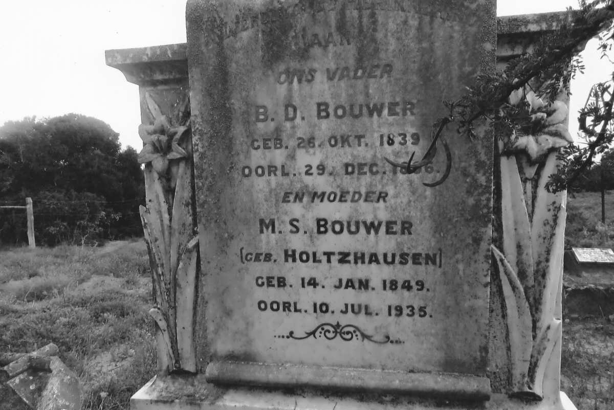 BOUWER B.D. 1839-18?6 &amp; M.S. HOLTZHAUSEN 1849-1935