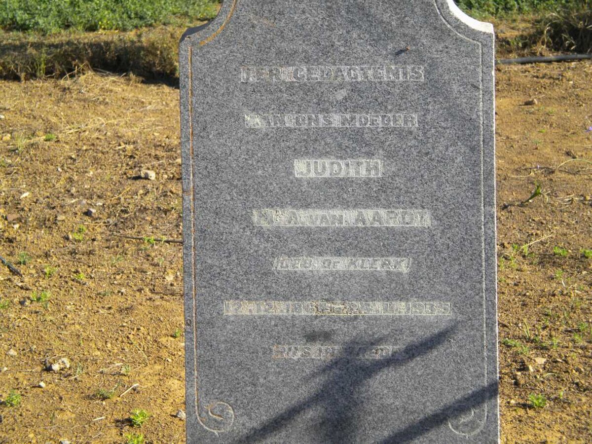 AARDT Judith M.A., van nee DE KLERK 1864-1935