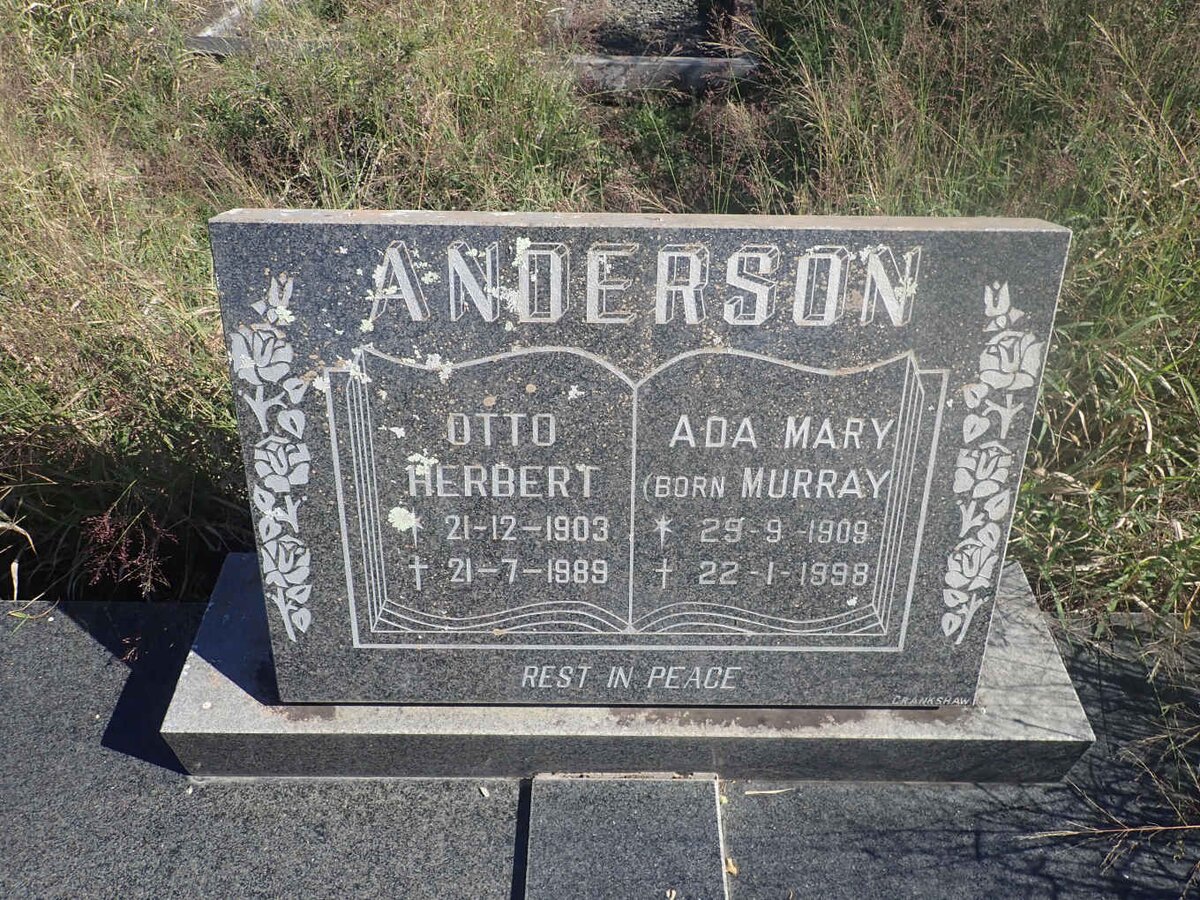 ANDERSON Otto Herbert 1903-1989 &amp; Ada Mary MURRAY 1909-1998