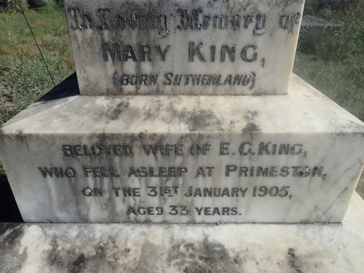 KING Mary nee SUTHERLAND -1905