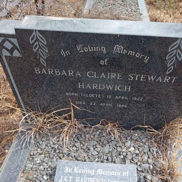 HARDWICH J.S.T. 1917-2003 &amp; Barbara Claire Stewart CLOETE 1922-1986