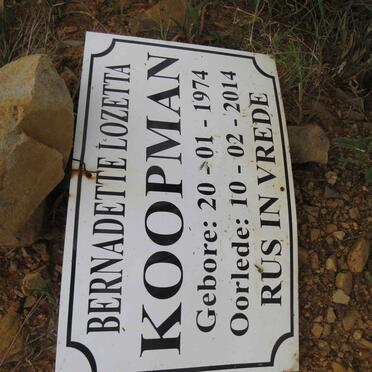 KOOPMAN Bernadette Lozetta 1974-2014