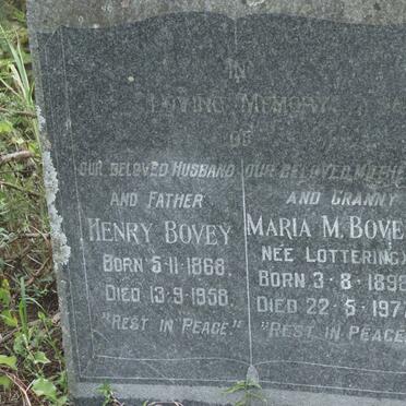 BOVEY Henry 1868-1958 &amp; Maria M. LOTTERING 1898-1977