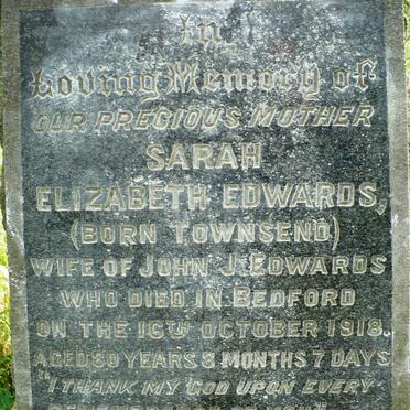 EDWARDS Sarah Elizabeth nee TOWNSEND -1918