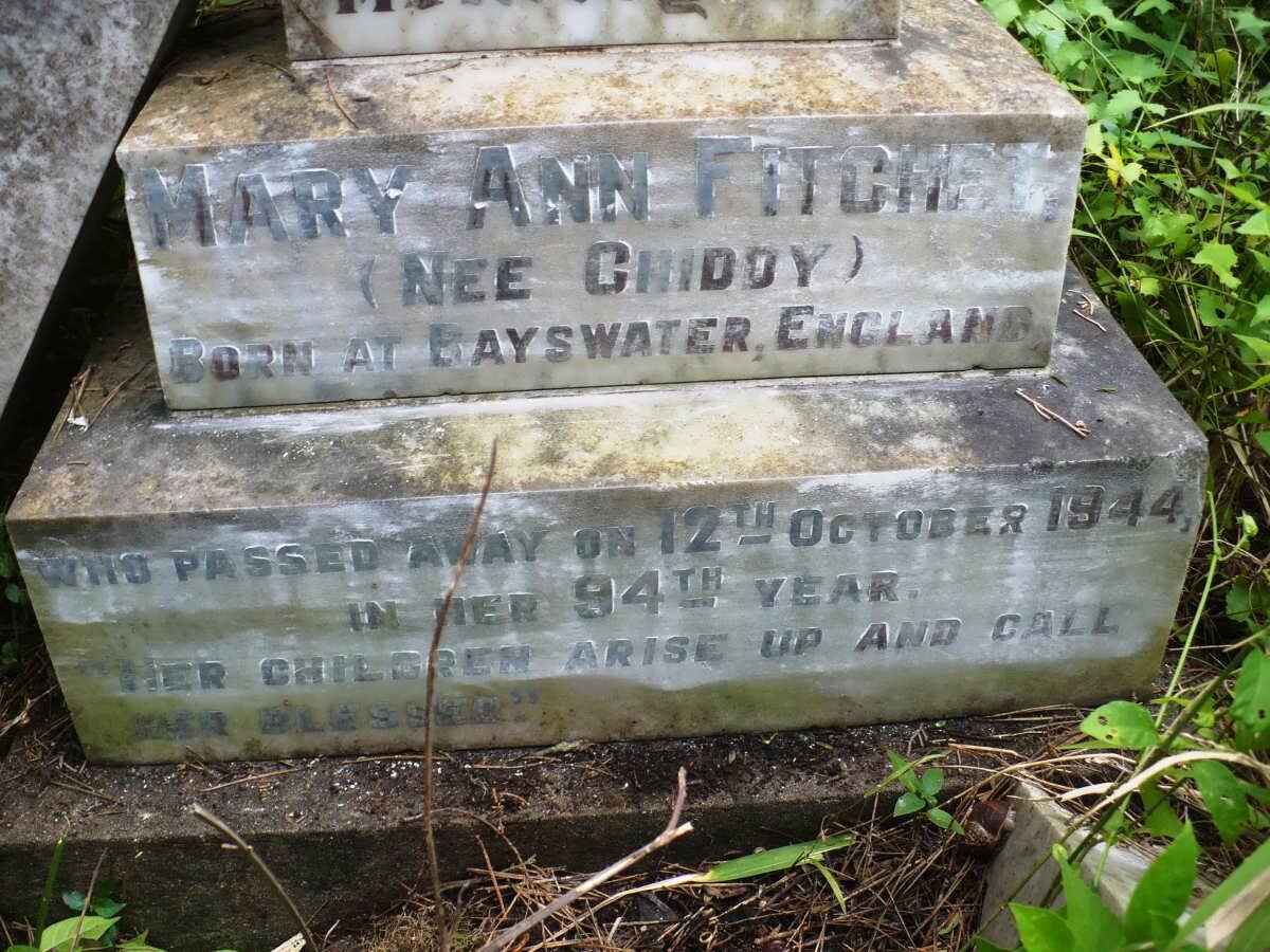 FITCHET Mary Ann nee CHIDDY -1944