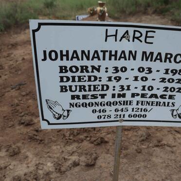 HARE Johanathan Marchel 1982-2020