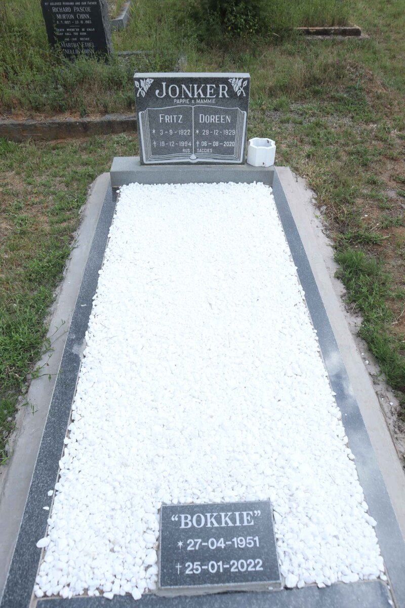 JONKER Fritz 1922-1994 &amp; Doreen 1929-2020 :: JONKER Bokkie 1951-2022