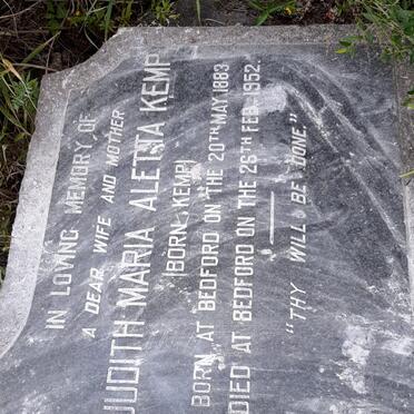KEMP Judith Maria Aletta nee KEMP 1883-1952
