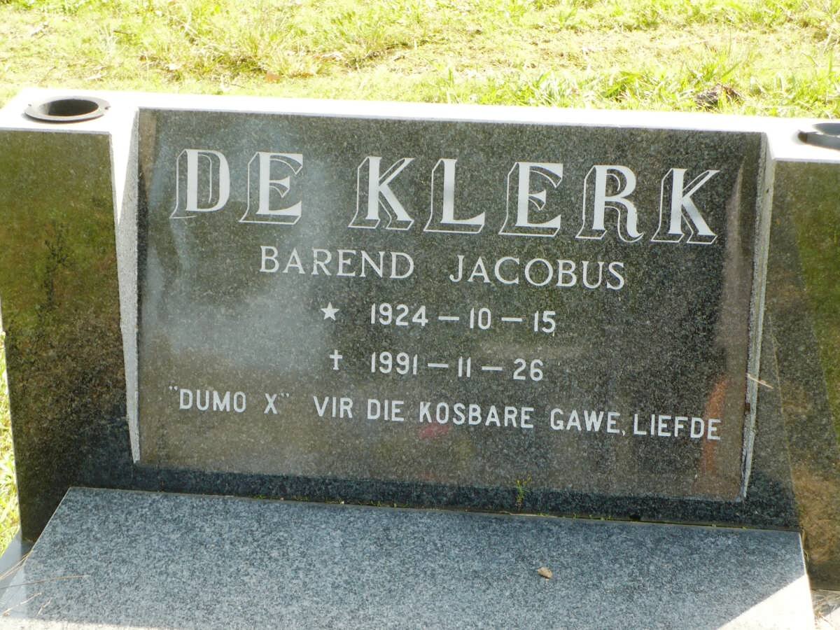 KLERK Barend Jacobus, de 1924-1991