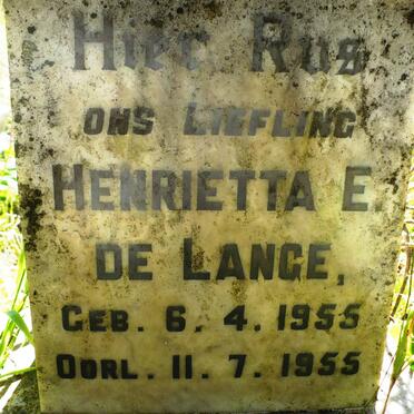 LANGE Henrietta E., de 1955-1955