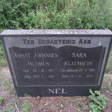NEL Ernst Johannes Jacobus 1881-1969 &amp; Sara Elizabeth JORDAAN 1889-1975
