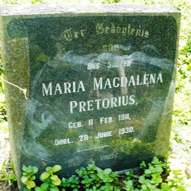 PRETORIUS Maria Magdalena 1911-1930