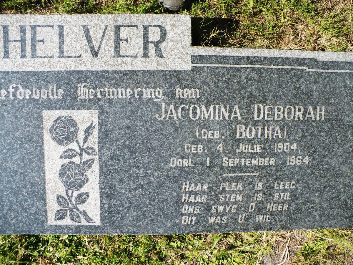 SHELVER Walter 1910-1996 &amp; Jacomina Debora BOTHA 1904-1964