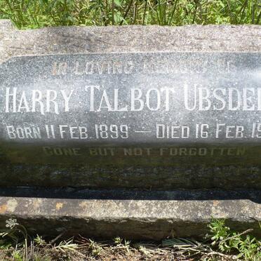 UBSDELL Harry Talbot 1899-1956