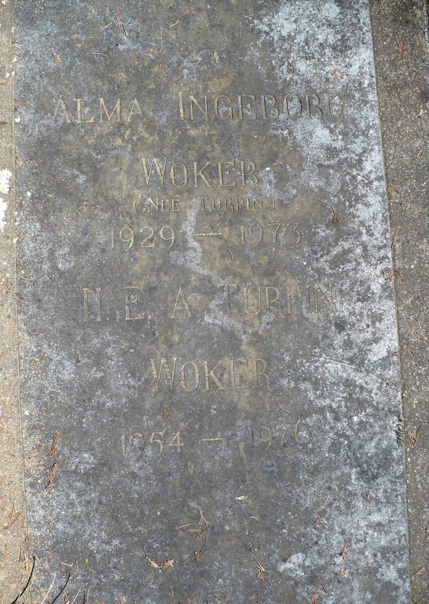 WOKER Alma Ingeborg nee TURPIN 1929-1973 :: WOKER H.E.A. nee TURPIN 1954-1976