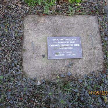 BRINK Catharina Magdalena nee BESSINGER 1913-2000