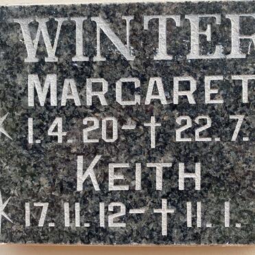 WINTER Keith 1912-1994 &amp; Margaret 1920-1989