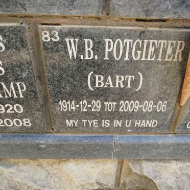 POTGIETER W.B. 1914-2009