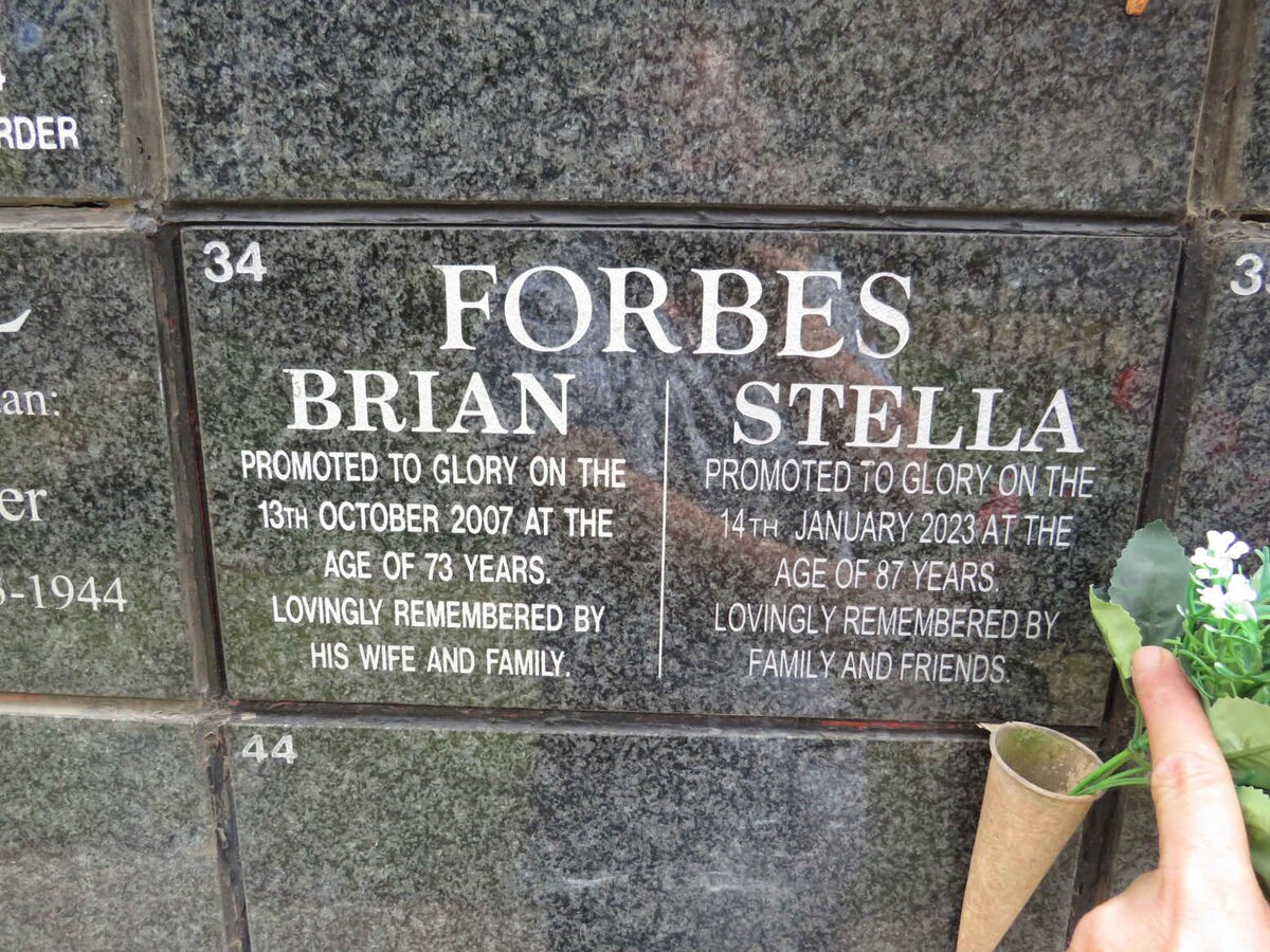 FORBES Brian -2007 &amp; Stella -2023
