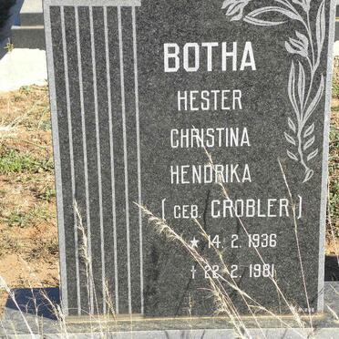 BOTHA Hester Christina Hendrika nee GROBLER 1936-1981