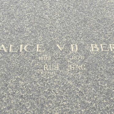 BERG Alice, v.d. 1899-1976