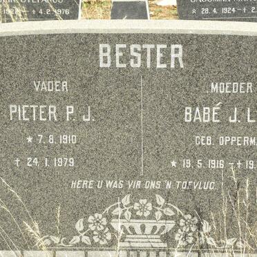 BESTER Pieter P.J. 1910-1979 &amp; Babé J.L.E. OPPERMAN 1916-1974