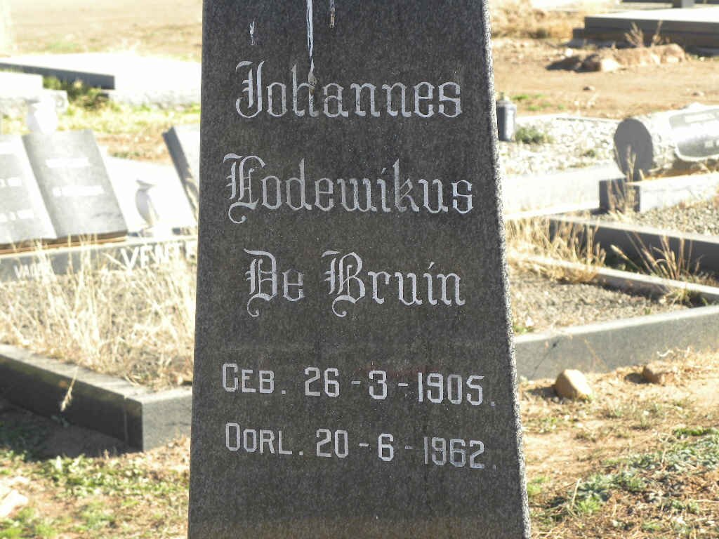 BRUIN Johannes Lodewikus, de 1905-1962