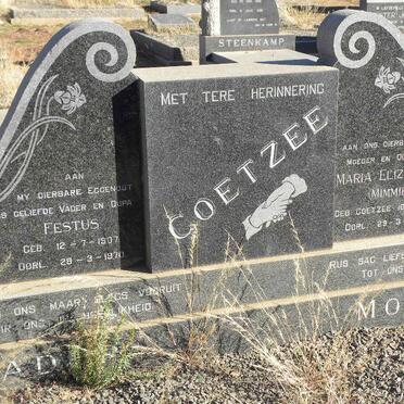 COETZEE Festus 1907-1970 &amp; Maria Elizabeth COETZEE 1908-1981