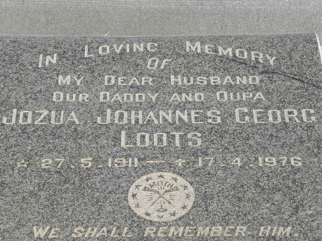 LOOTS Jozua Johannes Georg 1911-1976