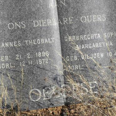 OELOFSE Johannes Theobalt 1896-1972 &amp; Gerbrechta Sophia Margaretha VILJOEN 1900-